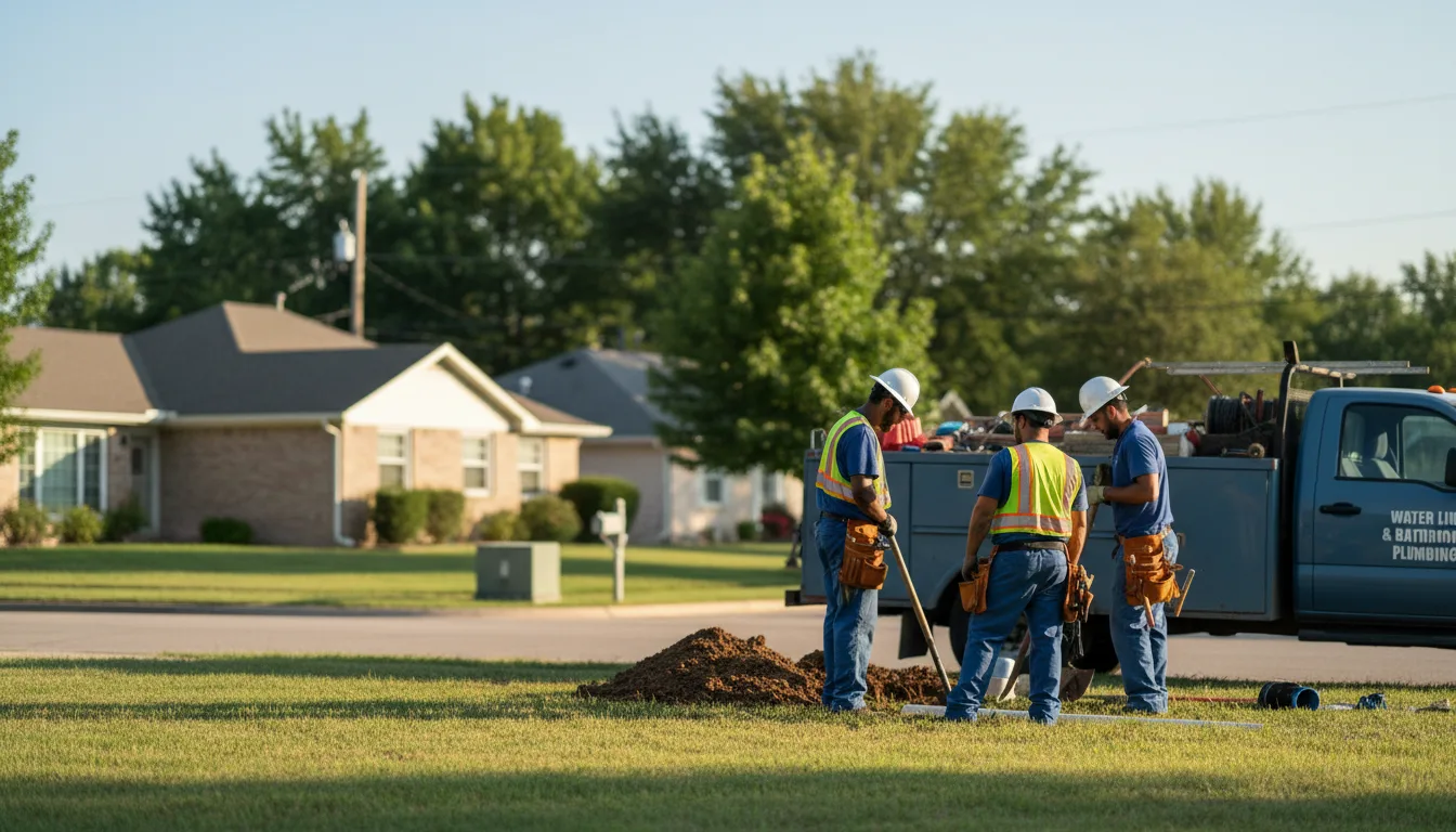Residential water line and bathroom plumbing service in Forney, TX